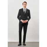 Siyah Mono Yaka 6 Drop Slim Fit Tam Astar Esnek Takım Elbise 1001245178