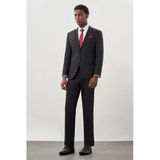 Siyah Mono Yaka 6 Drop Slim Fit Tam Astar Yünlü Takım Elbise 1001245180