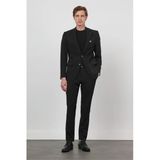 Siyah Mono Yaka 6 Drop Slim Fit Yarım Astar Esnek Takım Elbise 1001260162
