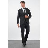 Siyah Mono Yaka 8 Drop Slim Fit Tam Astar Esnek Takım Elbise 1001250006