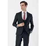 Siyah Mono Yaka Çift Yırtmaç Yelekli 6 Drop Slim Fit Dar Kesim Basic Takım Elbise 1001240186