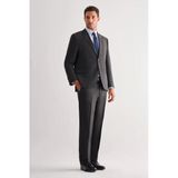 Siyah Mono Yaka Çizgili 4 Drop Comfort Fit Tam Astar Esnek Takım Elbise 1001255121