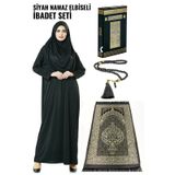 Siyah Namaz Elbiseli İbadet Seti