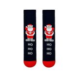 Siyah Noel Baba Desenli Havlu Çorap