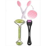 Siyah Nokta Temizleyici Dudak Peeling Derma Roller 540 Iğneli 0.5 mm ve Yeşim Taşı - Ahşap - Gri