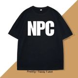 Siyah Npc Meme Tee Komik Oyun Tshirt Şaka T Trend Crewneck Grafik