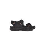 Siyah Nubuk Erkek Çocuk Cırtlı Spor Sandalet 1305 G
