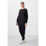 Siyah O Yaka Basic Oversize Kadın Eşofman Tunik Takım - 95347 - XL