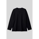 Siyah O Yaka Rahat Form Battal Büyük Beden Uzun Kollu Erkek T-Shirt - 88107 - 5XL