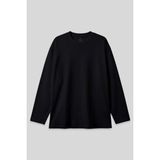 Siyah O Yaka Rahat Form Battal Büyük Beden Uzun Kollu Erkek T-Shirt - 88107