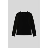 Siyah O Yaka Standart Fit Uzun Kollu Basic Kadın T-Shirt - 97312 - XL
