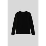 Siyah O Yaka Standart Fit Uzun Kollu Basic Kadın T-Shirt - 97312