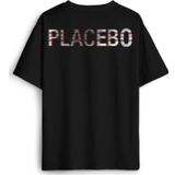 Siyah Oversize Tişört Glitch Placebo Music Molko Rock Müzik Beyaz Sırt Ön Baskılı Unisex T-shirt