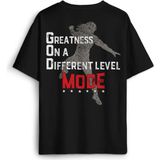 Siyah Oversize Tişört God Mode Roman Reigns Amerikan Güreşi Spor Boks Sırt Ön Baskılı Unisex T-Shirt - 2XL