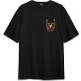 Siyah Oversize Tişört Protect The Wildlife Deer Nature Outdoor Doğa Geyik Baskılı Unisex T-shirt