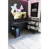 Siyah Oyuncu Masası, Çift Yön Kullanıma Uygun, Bilgisayar Masası, Gamer Masası, Gaming Masa, L Masa