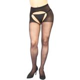 Siyah Özel Bölgesi Açık Fantazi Külotlu Çorap TM1078 - XS