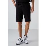Siyah Pamuklu Kalın Yumuşak Dokulu Comfort Fit Basic Erkek Şort - 81261