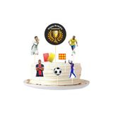 SİYAH PARTİ EVİ 8li Futbol Doğum Günü Pasta Süsü Seti