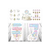 SİYAH PARTİ EVİ Cinnamoroll Doğum Günü Masa Panosu / Pasta Süsü Seti 7 Yaş