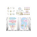 SİYAH PARTİ EVİ Cinnamoroll Doğum Günü Masa Panosu / Pasta Süsü Seti 8 Yaş