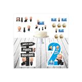 SİYAH PARTİ EVİ Patron Bebek 2 Yaş Doğum Günü Maketi / Pasta Süsü Seti