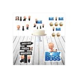 SİYAH PARTİ EVİ Patron Bebek Doğum Günü Maketi / Pasta Süsü Seti