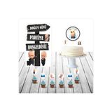 SİYAH PARTİ EVİ Patron Bebek Doğum Günü Masa Maketi / Pasta Süsü
