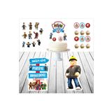 SİYAH PARTİ EVİ Roblox Doğum Günü Masa Maketi / Pasta Süsü Seti