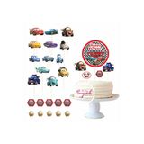 SİYAH PARTİ EVİ Şimşek Mcqueen / Cars Doğum Günü Pasta Süsü Kürdan Seti
