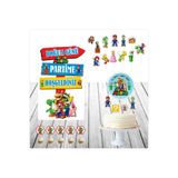 SİYAH PARTİ EVİ Super Mario Doğum Günü Masa Maketi Pasta Süsü Seti