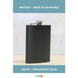 Siyah Paslanmaz Çelik Su Geçirmez 9 Oz Matara