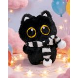 Siyah Peluş Kedi Anahtarlık Çanta Charm, 10.5 cm