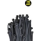 Siyah Plastik Cırt Kelepçe 4.8MM-45CM Kablo Bağı Elektrik Kablosu 100 Adet