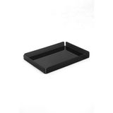 Siyah Pleksi Çay Kahve Sunum Servis Tepsisi Ofis Masa Üstü Evrak Düzenleyici-Banyo Organizer 30X22CM