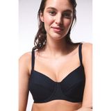 Siyah Plus Push Up Balenli Balconette Bikini Üstü - 80C
