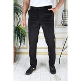 Siyah Polarlı Kadife Pantolon Esnek Kalın Fitil Klasik Kesim Yan Cepli Astarlı Phantom Jeans - 46