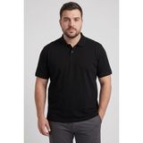 Siyah Polo Yaka Büyük Beden Battal Erkek T-Shirt - 88511