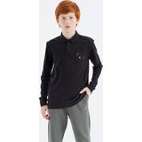 Siyah Polo Yaka Erkek Çocuk T-Shirt - 11172