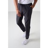 Siyah Polyester İnce Yumuşak Comfort Fit Erkek Eşofman Alt - 82119