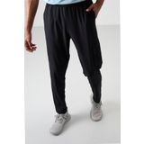 Siyah Polyester İnce Yumuşak Comfort Fit Erkek Eşofman Alt - 82120