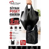 Siyah Poşet Büyük Boy 5 kg Hışır Atlet Poşet Market Manav Poşeti Çöp Poşeti