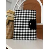 Siyah Pötikare Duck Keten Kitap&tablet Kılıfı 22-28 cm Ölçülerinde (Isteğe Göre Büyük ve Daha Küçük Dikilebilmektedir