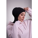 Siyah Pratik Hazır Geçmeli Bone Viskon Kumaş Hijab Spor 2106_01