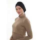 Siyah Pratik Hazır Geçmeli Deniz Havuz Bonesi Swimmy Drapeli 2509_01