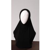Siyah Pratik Hazır Geçmeli Genç Tesettür Bone Sandy Kumaş Düz Hijab 2312_01