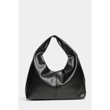 Siyah Pu Deri Kadın Shopper Omuz Çantası – Yumuşak Form Vintage Model