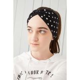 Siyah Puantiye Cocuk Genc Bandana Sac Bandi Ekstra Yumusak Esnek Dogal 100 Pamuklu Penye