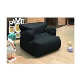 Siyah Pufumo Mini Relax Armut Puf Koltuk 1-8 Yaş İçin Yumuşak ve Dayanıklı İmperteks Kumaş