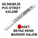 Siyah Pvc Etiket Kalemi Beyaz Renk Yaz-Sil Etiket Kalemi 1 Adet Beyaz Marker Silinebilir Etiket Yazı Kalemi Vitrin